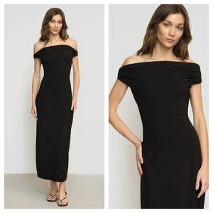 Modeen Citizen Iryna Asymmetric Off-Shoulder Dress Black